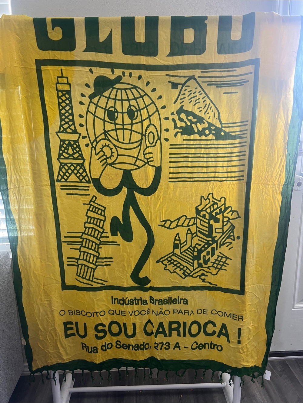 Eu Sou Carioca Yellow & Green Decorative Throw